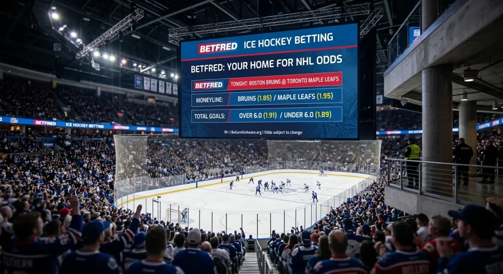 Betfred ice hockey betting markets showing NHL odds on the platform