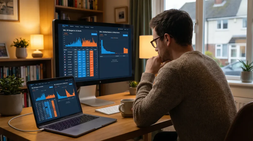 Betting exchange showing thin EIHL market liquidity compared to NHL exchange markets