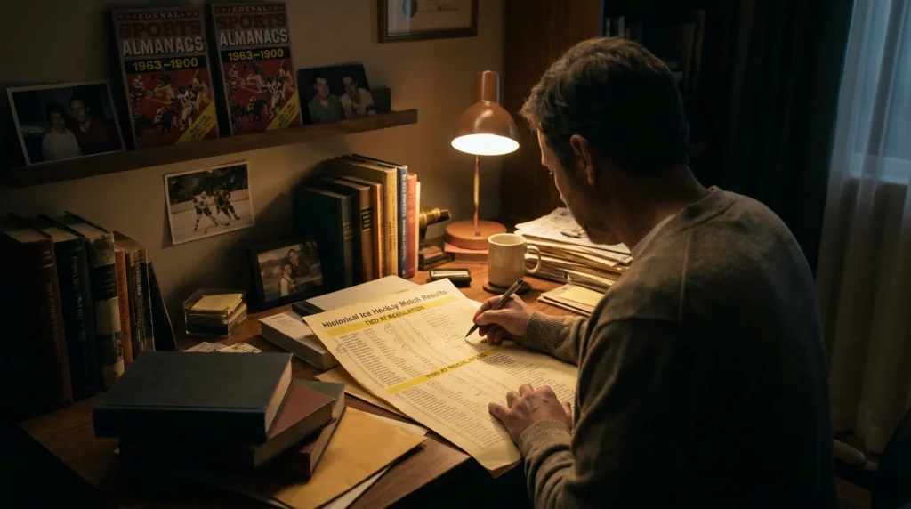 Sports analyst researching historical draw rates in ice hockey for three-way betting value