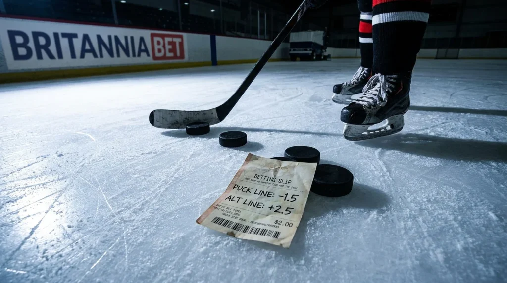 Ice hockey handicap betting showing puck line and alternative lines on a UK bookmaker
