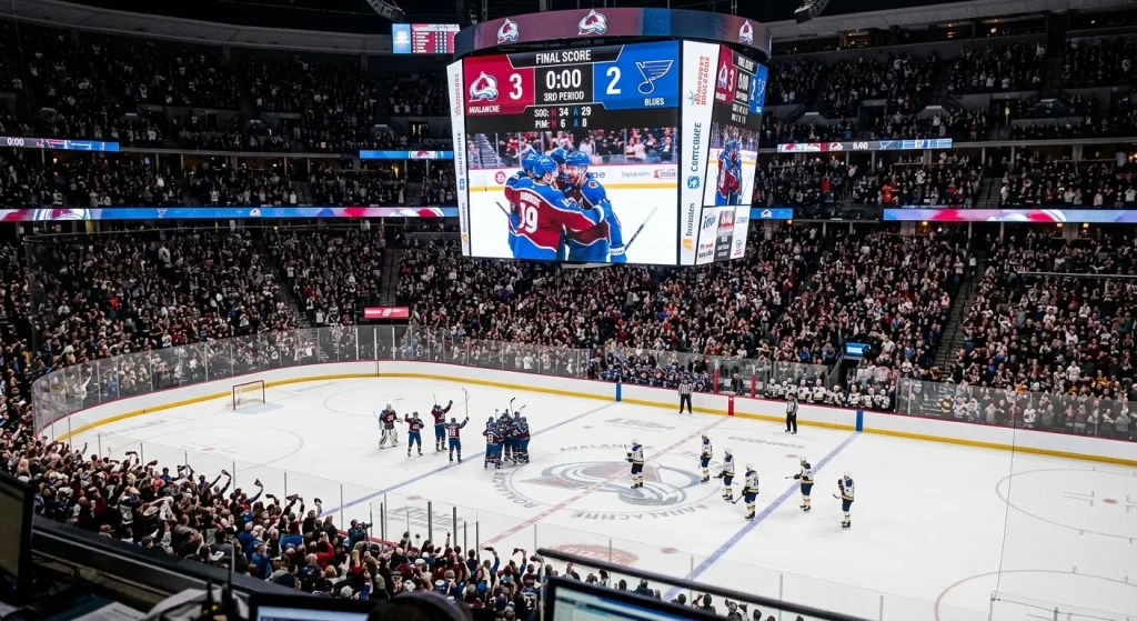 NHL scoreboard showing a 3-2 final score, the most common correct score outcome