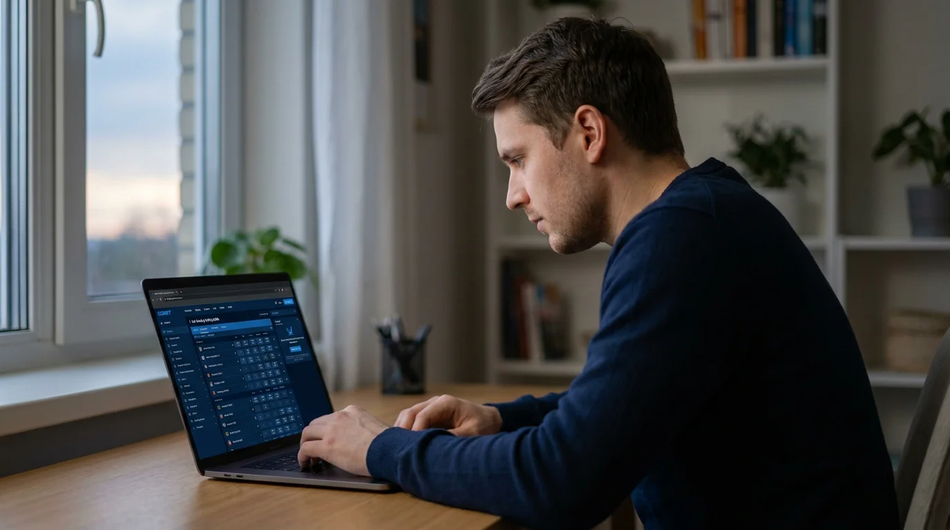 A UK bettor reviewing ice hockey odds on a laptop showing multiple bookmaker markets side by side