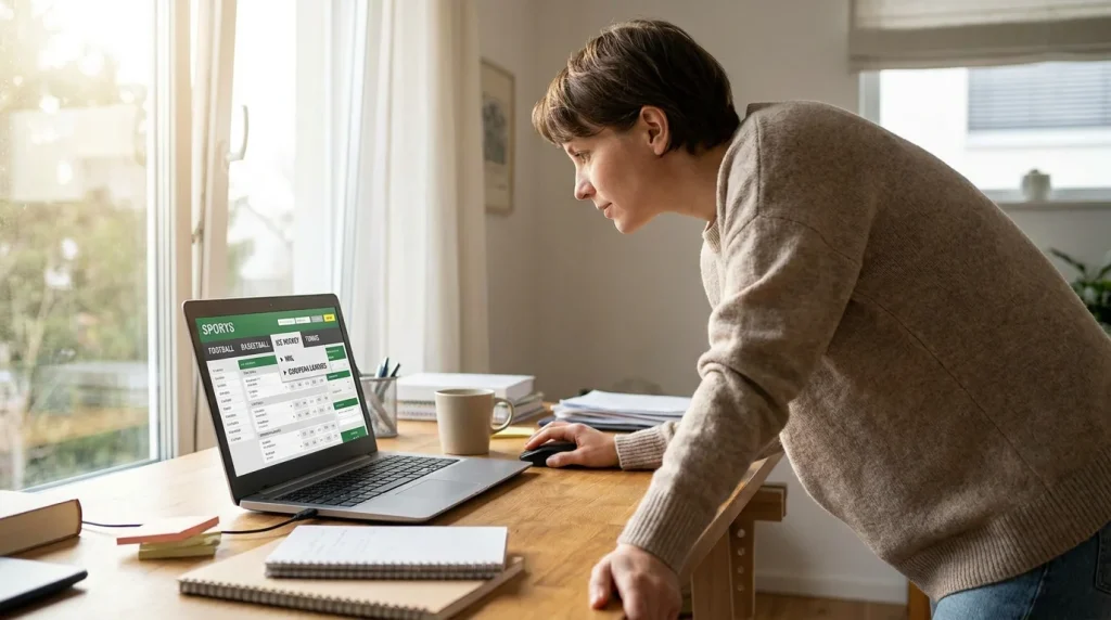 UK bettor searching for KHL betting markets on a sports betting website